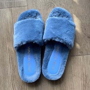 Stuart Weitzman furry slide in sandals